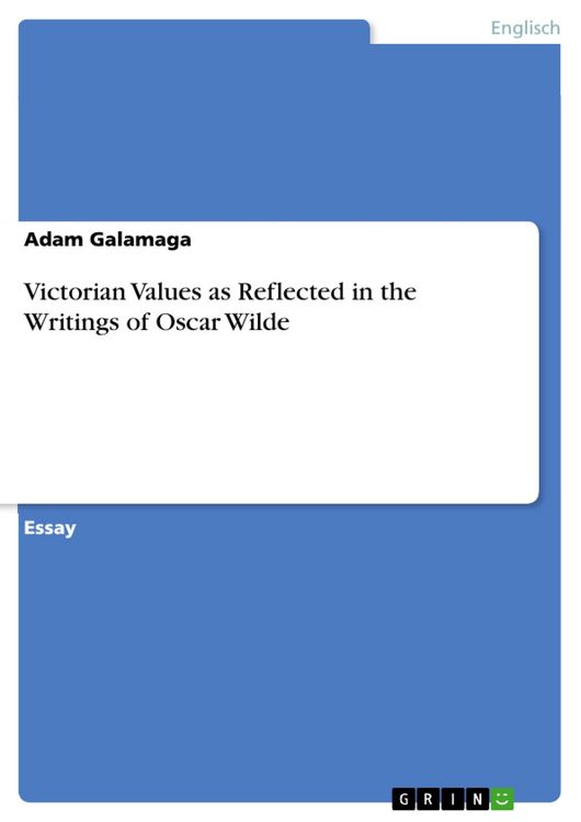 Produktbild: Victorian Values as Reflected in the Writings of Oscar Wilde