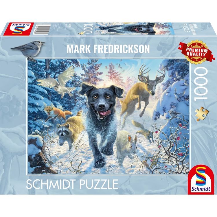 Produktbild: Schwarzer Labrador im Schnee