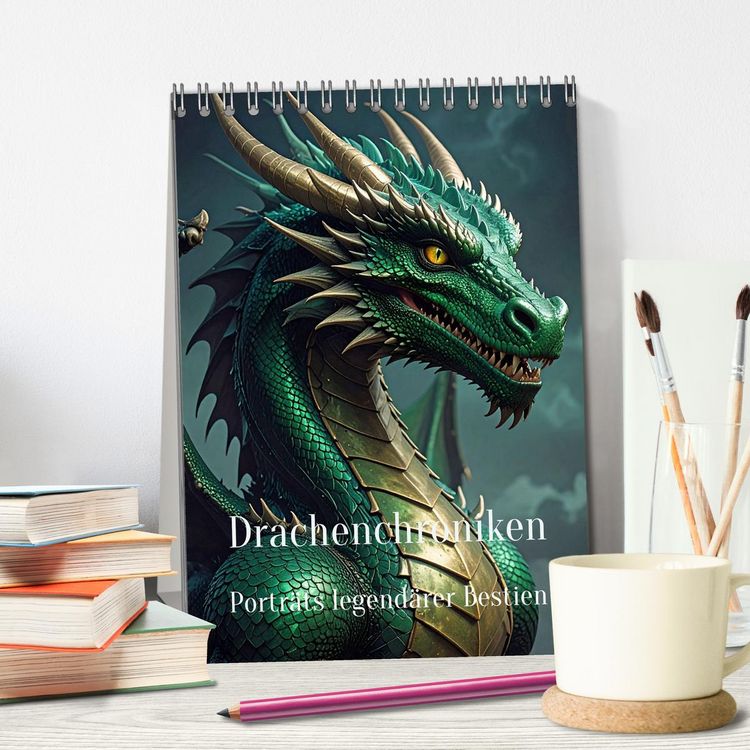 Produktbild: Drachenchroniken &ndash; Portr&auml;ts legend&auml;rer Bestien (Tischkalender 2026 DIN A5 hoch), CALVENDO Monatskalender