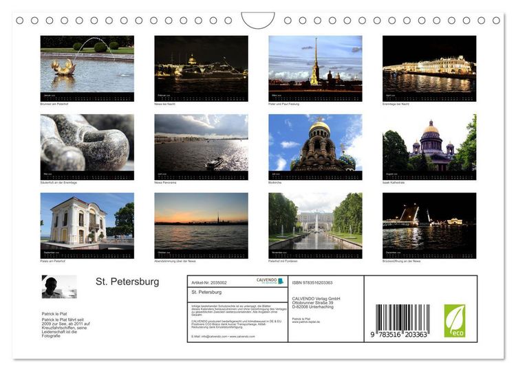 Produktbild: St. Petersburg (Wandkalender 2026 DIN A4 quer), CALVENDO Monatskalender