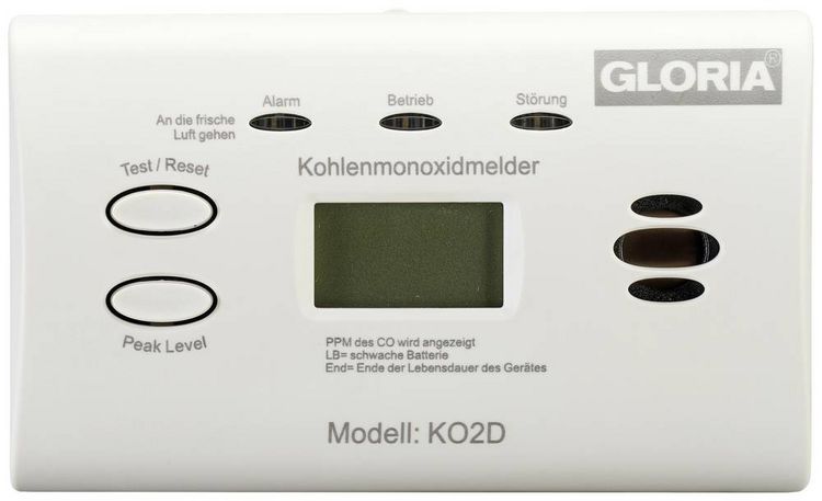 Produktbild: Gloria KO2D Kohlenmonoxid-Melder batteriebetrieben detektiert Kohlenmonoxid