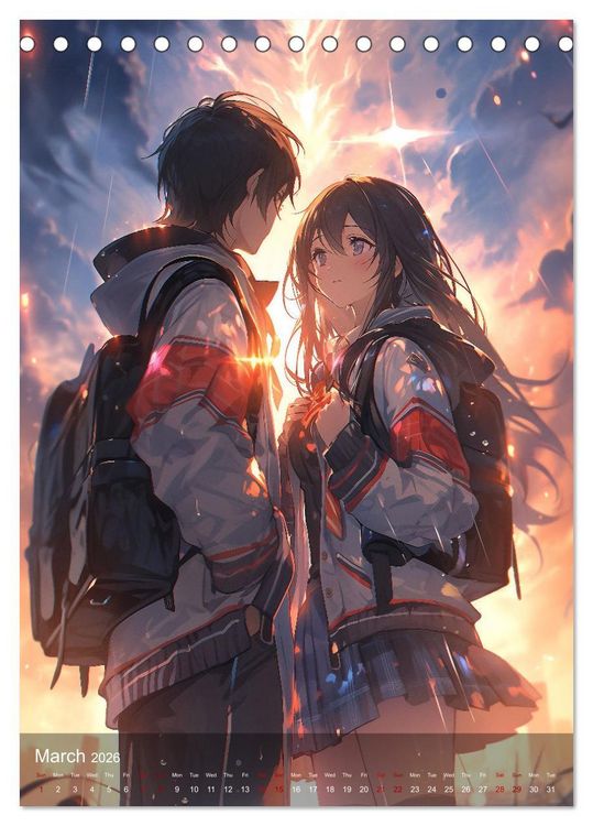 Produktbild: Her Love, His Life and Anime (Desk Calendar 2026 DIN A5 portrait), CALVENDO 12 Month DeskCalendar