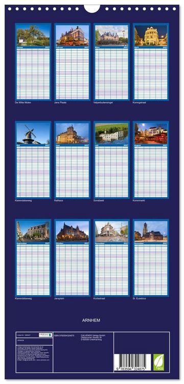 Produktbild: Familienplaner 2027 - ARNHEM mit 5 Spalten (Wandkalender, 21 x 45 cm) CALVENDO