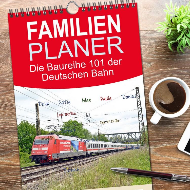 Produktbild: Familienplaner 2026 - Die Baureihe 101 der Deutschen Bahn mit 5 Spalten (Wandkalender, 21 x 45 cm) CALVENDO