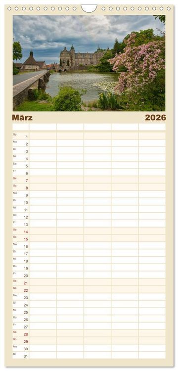 Produktbild: Familienplaner 2026 - Streifzug durch das Weserbergland mit 5 Spalten (Wandkalender, 21 x 45 cm) CALVENDO