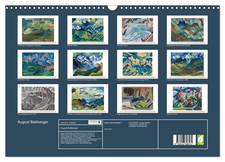 Produktbild: August Babberger (Wandkalender 2027 DIN A3 quer), CALVENDO Monatskalender