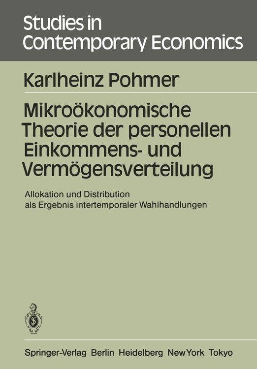 Produktbild: Mikro&ouml;konomische Theorie der personellen Einkommens- und Verm&ouml;gensverteilung