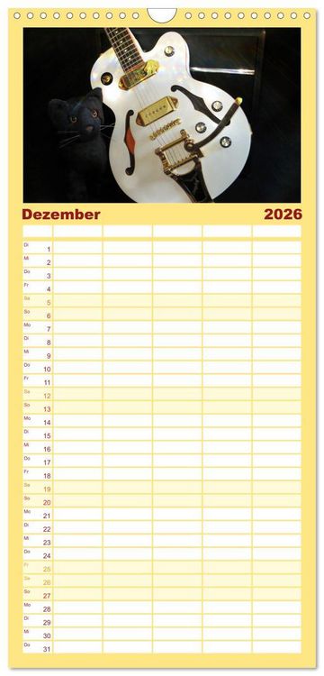 Produktbild: Familienplaner 2026 - Gitarren und Amps - abgerockt mit 5 Spalten (Wandkalender, 21 x 45 cm) CALVENDO