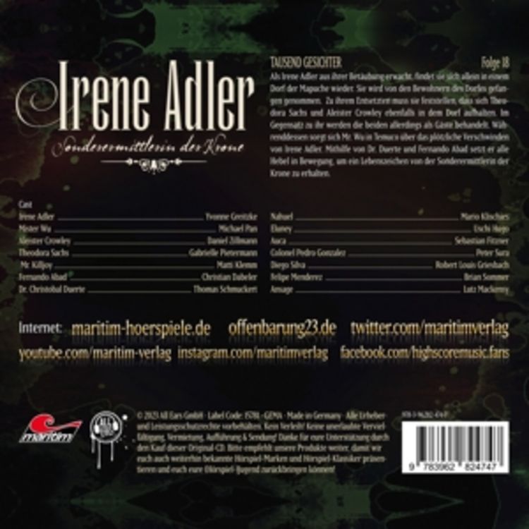 Produktbild: Irene Adler - Tausend Gesichter,1 Audio-CD