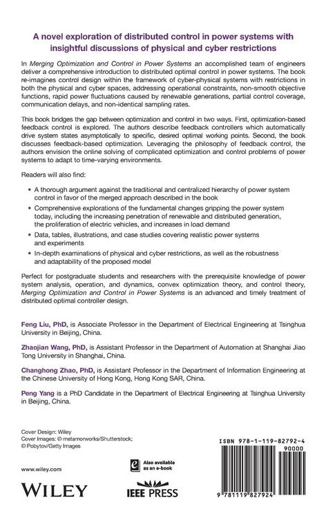 Produktbild: Merging Optimization and Control in Power Systems