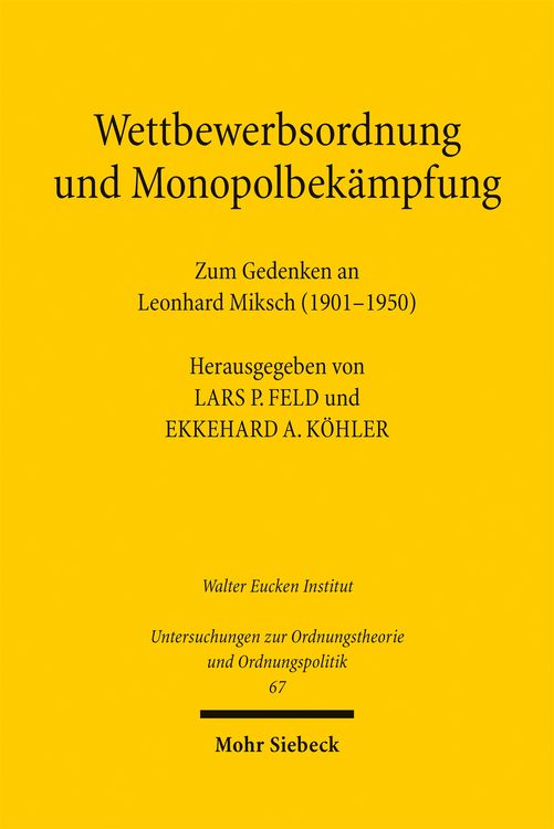 Produktbild: Wettbewerbsordnung und Monopolbek&auml;mpfung