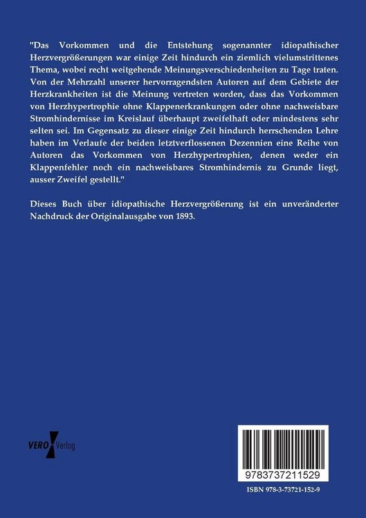 Produktbild: &Uuml;ber idiopathische Herzvergr&ouml;sserung