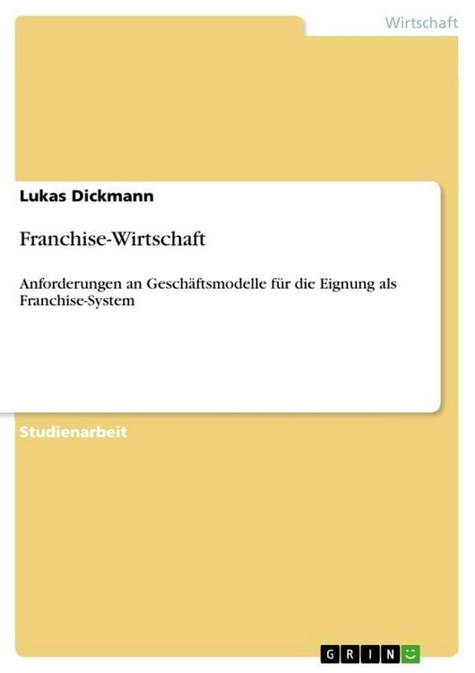 Produktbild: Franchise-Wirtschaft
