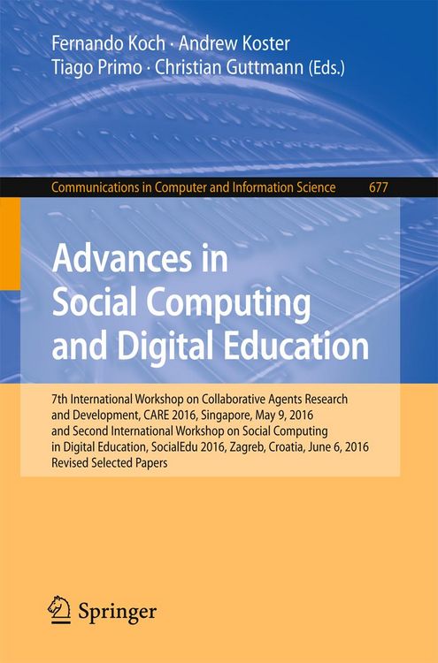 Produktbild: Advances in Social Computing and Digital Education