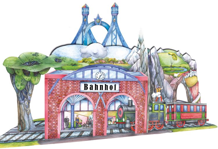 Produktbild: Eisenbahn basteln Bastelbogen Ausschneidebogen zum Spielen