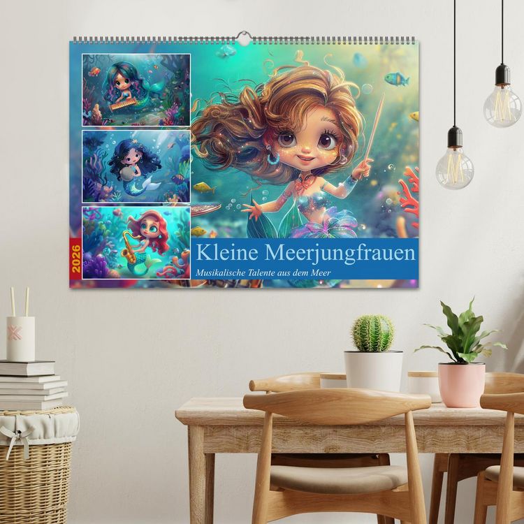 Produktbild: Kleine Meerjungfrauen (Wandkalender 2026 DIN A2 quer), CALVENDO Monatskalender