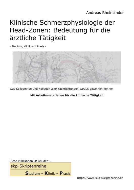 Produktbild: Klinische Schmerzphysiologie der Head-Zonen: Bedeutung f&uuml;r die &auml;rztliche T&auml;tigkeit