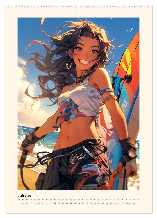 Produktbild: Manga Girls - ein gl&uuml;ckliches Jahr (hochwertiger Premium Wandkalender 2026 DIN A2 hoch), Kunstdruck in Hochglanz