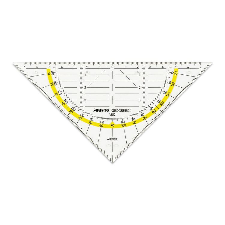 Produktbild: ARISTO Geodreieck 16 cm mit Facette und Tuschenoppen