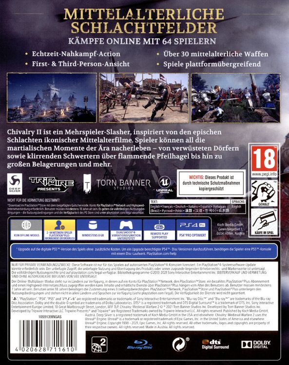 Produktbild: Chivalry 2: Online Medieval Warfare (Day One Edition)