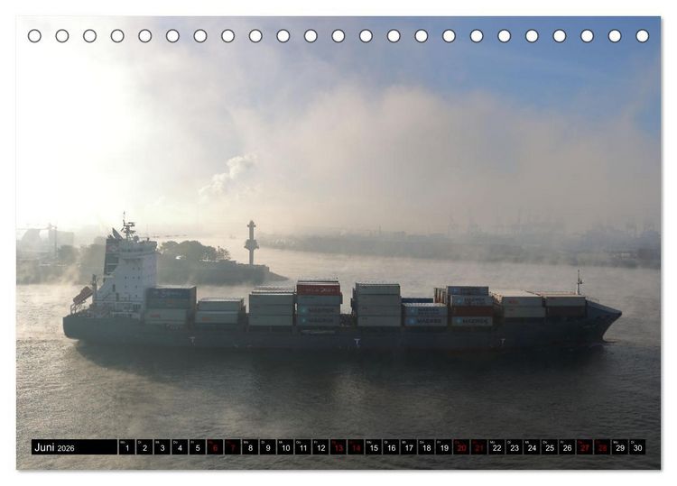 Produktbild: Shipspotting Hamburg (Tischkalender 2026 DIN A5 quer), CALVENDO Monatskalender
