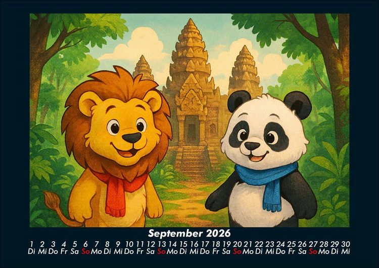Produktbild: Buschi und Pippin - Reise zu den Weltwundern 2026 Fotokalender DIN A5