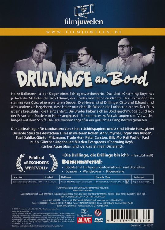Produktbild: Drillinge an Bord (Neuauflage) (Filmjuwelen)