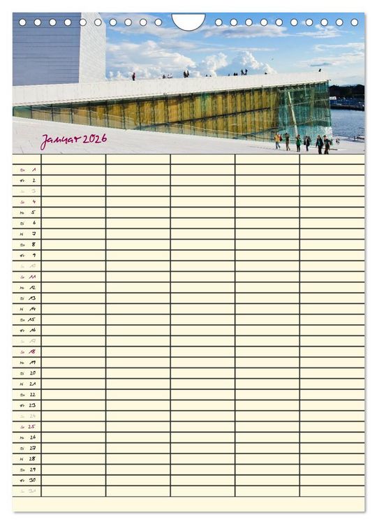 Produktbild: Familienplaner Norwegen (Wandkalender 2026 DIN A4 hoch), CALVENDO Monatskalender