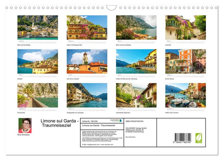 Produktbild: Limone sul Garda - Traumreiseziel (Wandkalender 2026 DIN A3 quer), CALVENDO Monatskalender