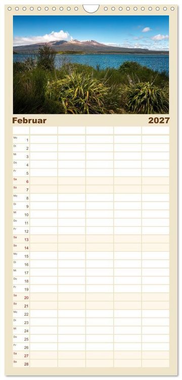 Produktbild: Familienplaner 2027 - Nat&uuml;rlich Neuseeland mit 5 Spalten (Wandkalender, 21 x 45 cm) CALVENDO