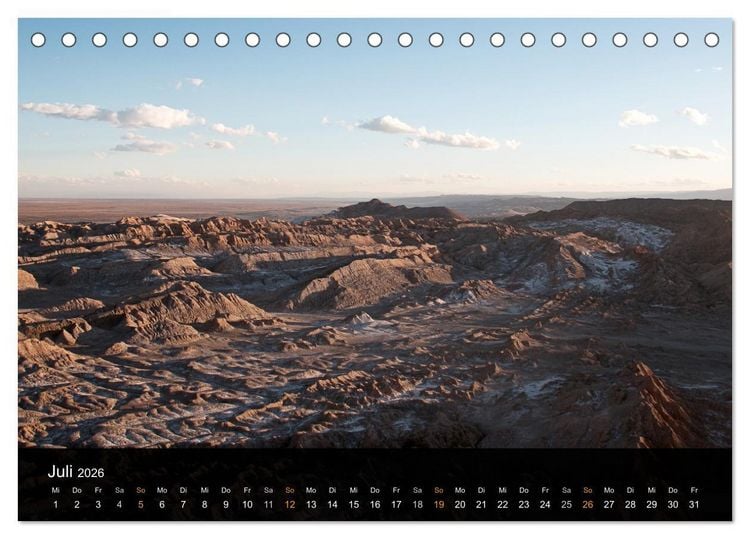 Produktbild: Atacama: Die W&uuml;ste im Norden Chiles (Tischkalender 2026 DIN A5 quer), CALVENDO Monatskalender