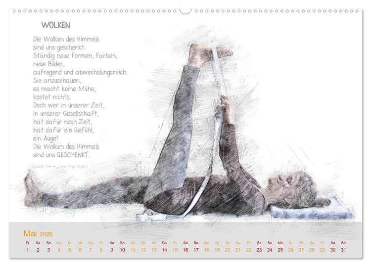 Produktbild: YOGA Inspirationen mit Texten zum Nachdenken (Wandkalender 2026 DIN A2 quer), CALVENDO Monatskalender