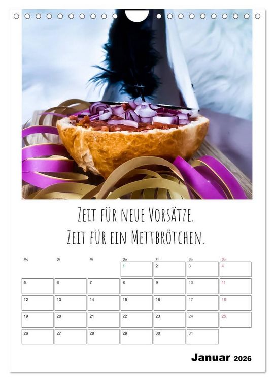 Produktbild: Mettkalender - Spread Some Mett. (Wandkalender 2026 DIN A4 hoch), CALVENDO Monatskalender