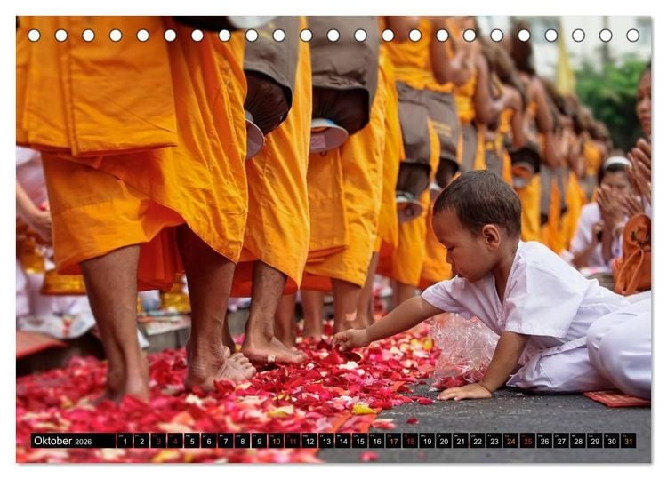 Produktbild: Buddhistische M&ouml;nche - das Leben f&uuml;r Buddha (Tischkalender 2026 DIN A5 quer), CALVENDO Monatskalender
