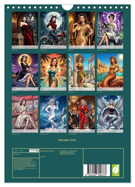 Produktbild: Monster-Girls (Wandkalender 2027 DIN A4 hoch), CALVENDO Monatskalender