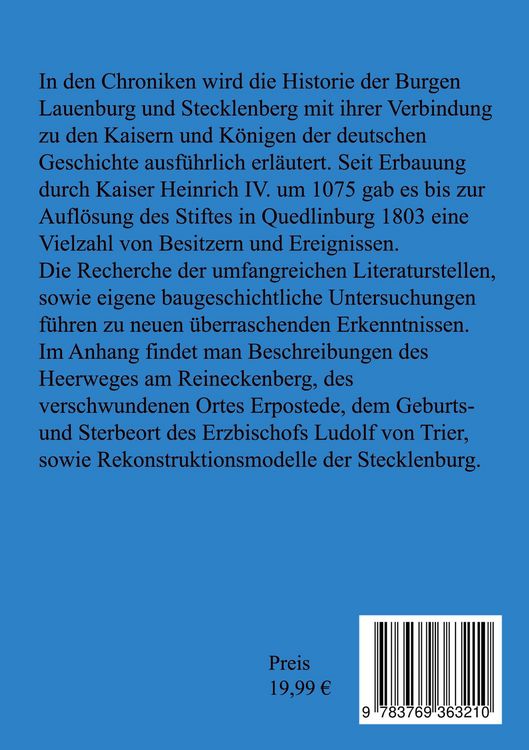 Produktbild: Chroniken der Lauenburg und der Burg Stecklenberg im Harz