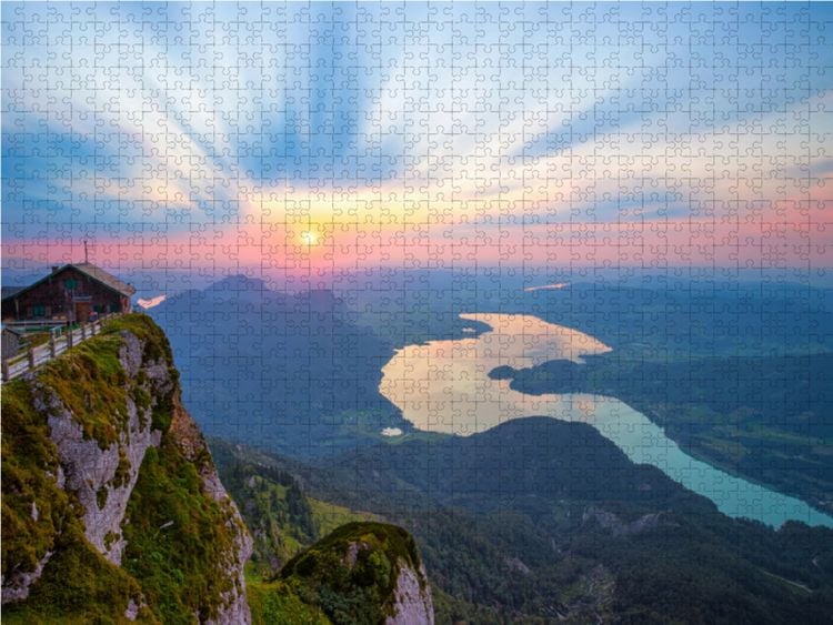 Produktbild: CALVENDO Puzzle Abendstimmung auf der Schafbergspitze | 1000 Teile Lege-Gr&ouml;&szlig;e 64x48cm Foto-Puzzle f&uuml;r gl&uuml;ckliche Stunden