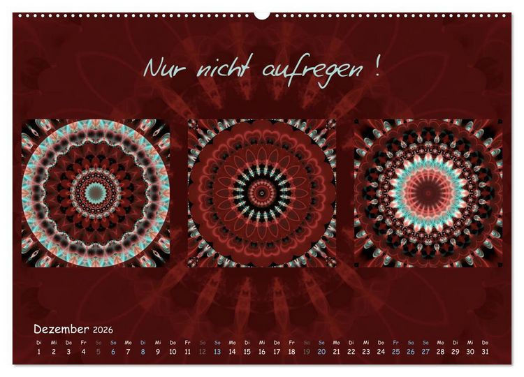 Produktbild: Mandala Trilogien (Wandkalender 2026 DIN A2 quer), CALVENDO Monatskalender
