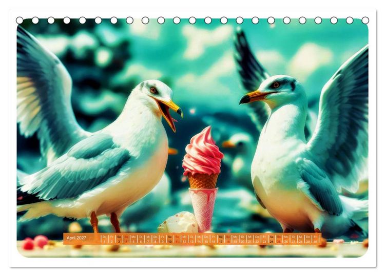 Produktbild: Gierige M&ouml;wen (Tischkalender 2027 DIN A5 quer), CALVENDO Monatskalender