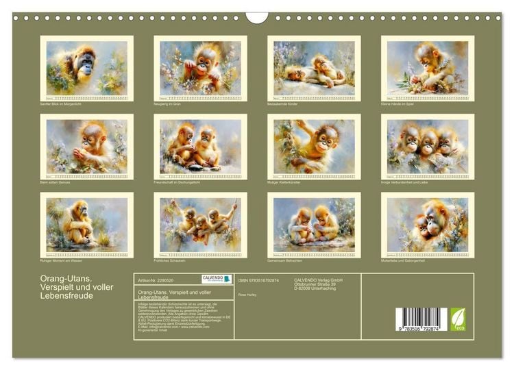 Produktbild: Orang-Utans. Verspielt und voller Lebensfreude (Wandkalender 2027 DIN A3 quer), CALVENDO Monatskalender