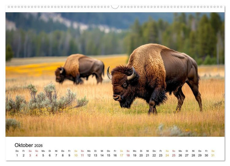 Produktbild: B&uuml;ffel - Ikonen der Wildnis (Wandkalender 2026 DIN A2 quer), CALVENDO Monatskalender