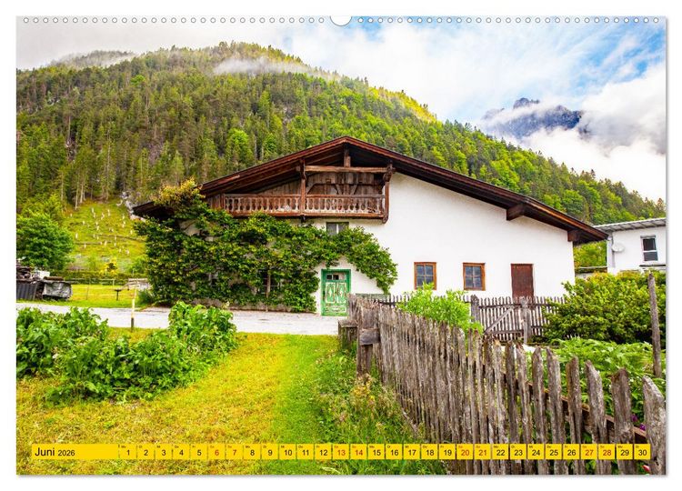 Produktbild: Historische Bauernh&auml;user im Tiroler Leutaschtal (Wandkalender 2026 DIN A2 quer), CALVENDO Monatskalender