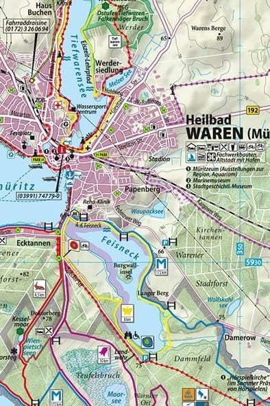 Produktbild: Klemmer Pocket Rad- und Wanderkarte Heilbad Waren (M&uuml;ritz) mit Umgebung