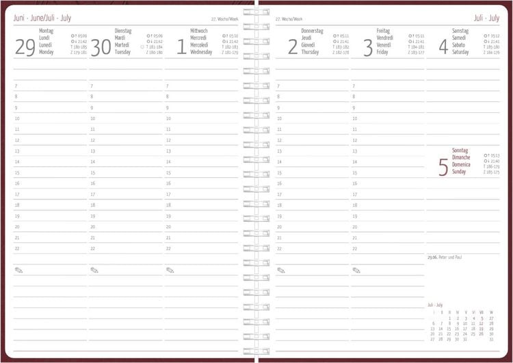 Produktbild: Wochenplaner Nature Line Flower Ringbuch 2027