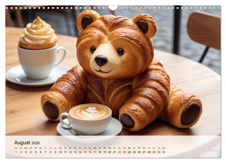 Produktbild: Tierische Croissants (Wandkalender 2026 DIN A3 quer), CALVENDO Monatskalender
