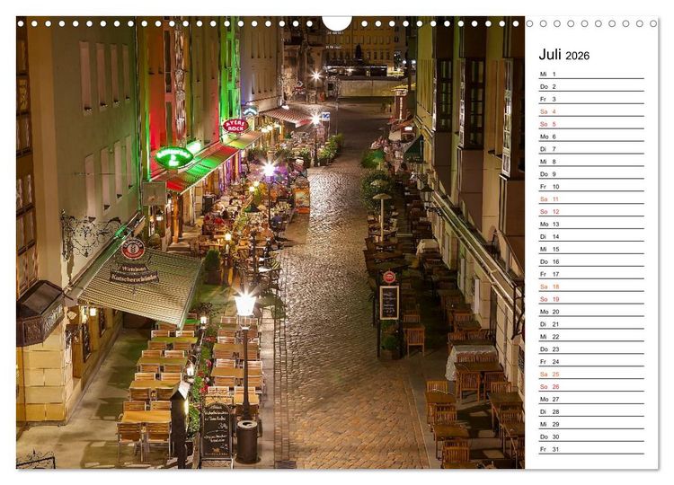Produktbild: Eine Nacht in Dresden (Wandkalender 2026 DIN A3 quer), CALVENDO Monatskalender