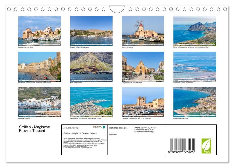 Produktbild: Sizilien - Magische Provinz Trapani (Wandkalender 2026 DIN A4 quer), CALVENDO Monatskalender