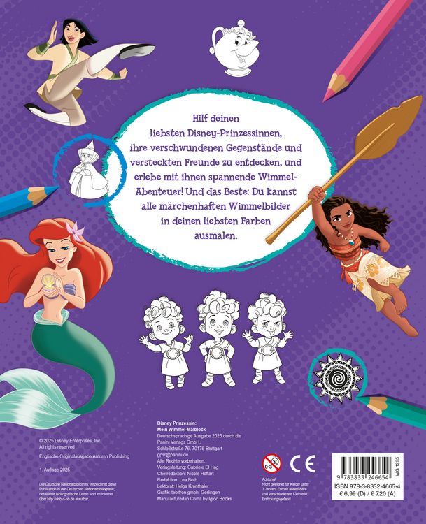Produktbild: Disney Prinzessin: Mein Wimmel-Malblock