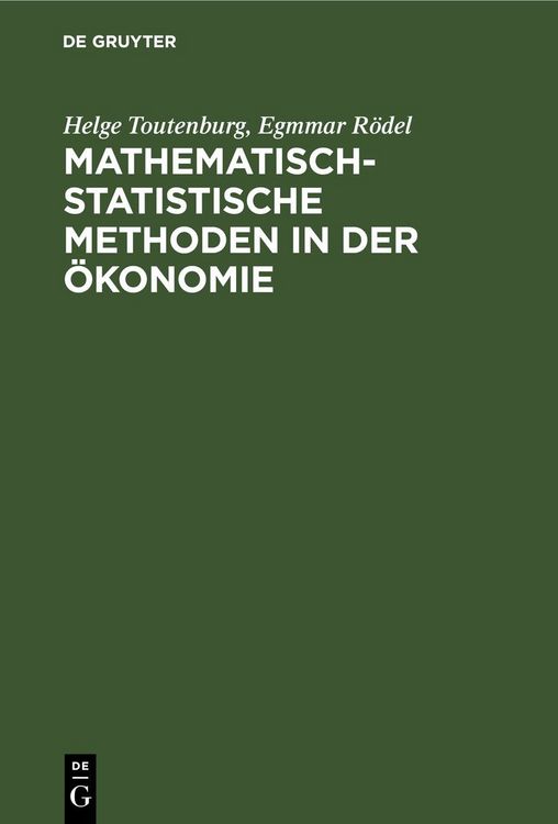 Produktbild: Mathematisch-statistische Methoden in der &Ouml;konomie