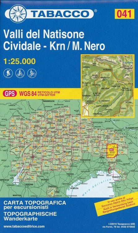 Produktbild: Tabacco Wandern 1 : 25 000 Valli del Natisone